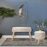 Tabouret rond rembourré en tissu avec pieds en bois Damasco Choix