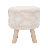 Tabouret rond rembourré en tissu avec pieds en bois Damasco Offre