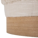 Pouf rond en tissu rembourré avec base en bois 40x40 Damasco Offre