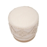 Pouf rond en tissu rembourré avec base en bois 40x40 Damasco Réductions