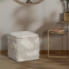 Pouf carré avec rangement en tissu rembourré 40x40cm Damasco Vente