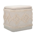Pouf carré avec rangement en tissu rembourré 40x40cm Damasco Promotion
