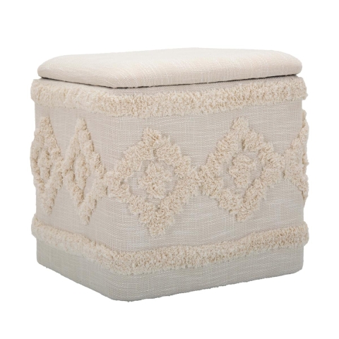 Pouf contenitore quadrato in tessuto imbottito 40x40cm Damasco Promozione