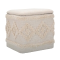 Pouf carré avec rangement en tissu rembourré 40x40cm Damasco Promotion