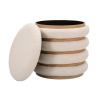 Pouf de rangement rond en bois et tissu boho chic Damasco Line Remises