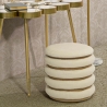 Pouf de rangement rond en bois et tissu boho chic Damasco Line Vente