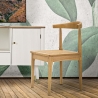 Ensemble de 2 chaises de cuisine en bois avec assise en rotin tressé Japan Vente