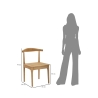 Ensemble de 2 chaises de cuisine en bois avec assise en rotin tressé Japan Dimensions