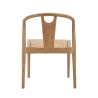 Ensemble de 2 chaises de cuisine en bois avec dossier en rotin tressé Japan Catalogue