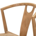 Ensemble de 2 chaises de cuisine en bois avec dossier en rotin tressé Japan Modèle