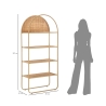 Libreria a parete in metallo e rattan 4 scaffali Panama Round Scelta