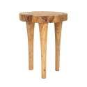 Tabouret artisanal en teck style ethnique naturel Kursi Promotion