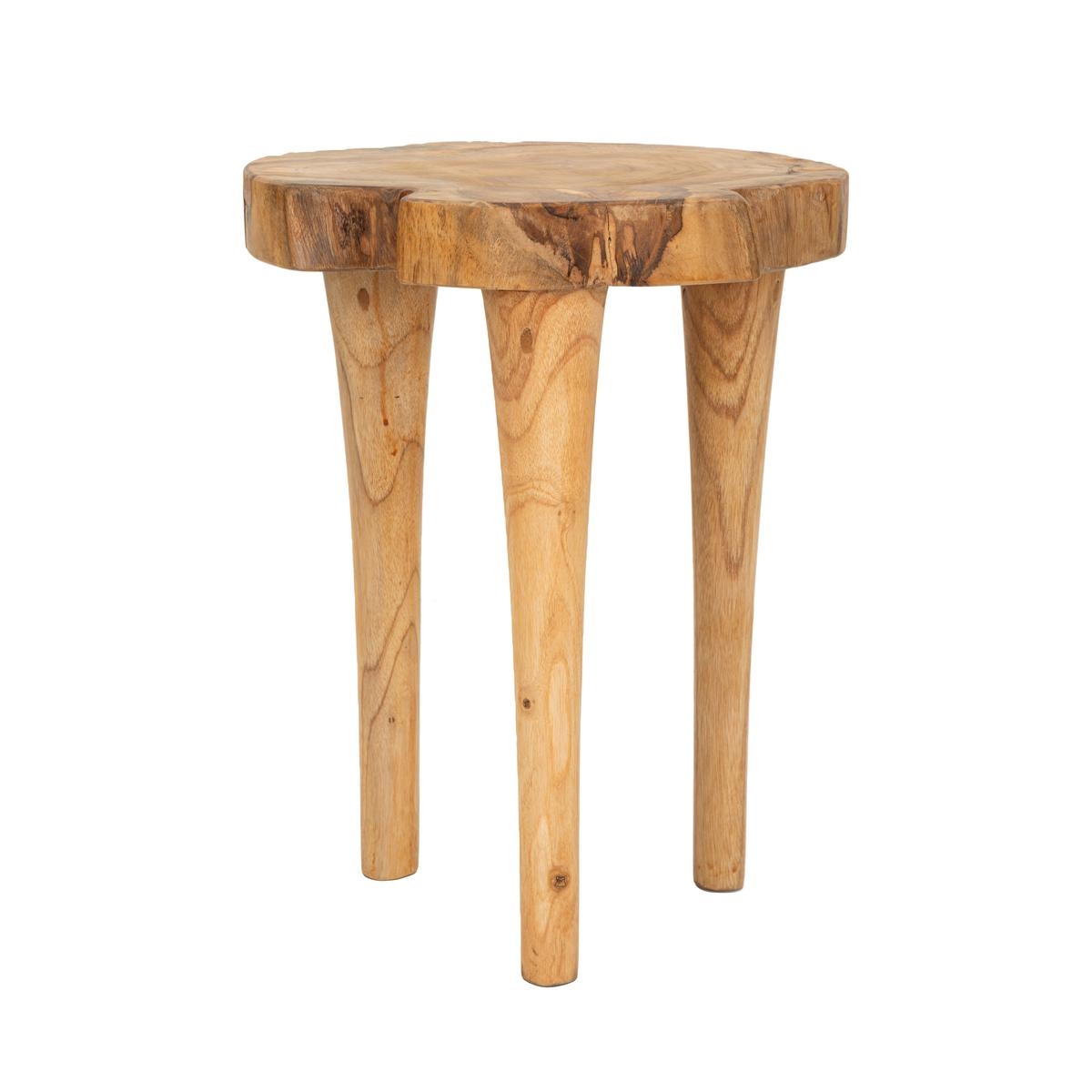 Sgabello artigianale in legno teak stile etnico naturale Kursi Promozione Sgabello artigianale in legno teak stile etnico naturale Kursi Promozione