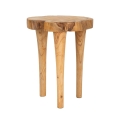 Tabouret artisanal en teck style ethnique naturel Kursi Promotion