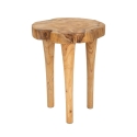 Tabouret artisanal en teck style ethnique naturel Kursi Remises