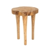 Tabouret artisanal en teck style ethnique naturel Kursi Remises