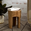 Tabouret en teck artisanal style ethnique Stold Vente