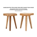 Handgefertigter Hocker aus natürlichem Teakholz im ethnischen Stil Budut Modell