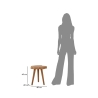 Tabouret artisanal en bois de teck naturel style ethnique Budut Dimensions