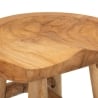 Tabouret en bois de teck artisanal style ethnique rustique Sel Modèle