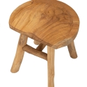Tabouret en bois de teck artisanal style ethnique rustique Sel Réductions