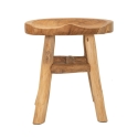 Handgefertigter Hocker aus Teakholz im ethnischen, rustikalen Stil Sel Angebot