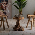 Tabouret en teck design naturel ethnique Sel Slim Dimensions