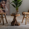 Tabouret en teck design naturel ethnique Sel Slim Dimensions