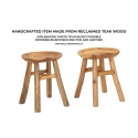 Tabouret en teck design naturel ethnique Sel Slim Prix