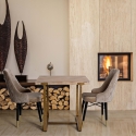 Tavolo quadrato 80x80cm in legno e metallo stile industriale Ankara Vendita