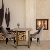 Table carré 80x80cm en bois et métal style industriel Ankara Vente