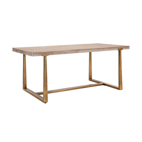 Table à manger en bois et métal 90x180 cm style industriel Ankara Promotion