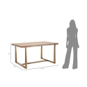 Table à manger rectangulaire en métal et bois 90x150 cm moderne Ankara Modèle