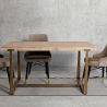 Table à manger rectangulaire en métal et bois 90x150 cm moderne Ankara Vente
