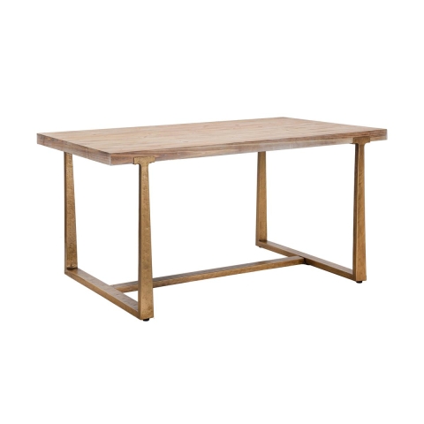 Table à manger rectangulaire en métal et bois 90x150 cm moderne Ankara Promotion