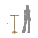 Runder hoher Tisch aus goldfarbenem Metall 51x100cm Doha Lagerbestand