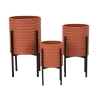 Set de 3 cache-pots modernes ronds en métal coloré Milly Tris Offre