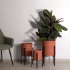 Set de 3 cache-pots modernes ronds en métal coloré Milly Tris Vente
