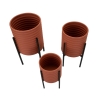Set de 3 cache-pots modernes ronds en métal coloré Milly Tris Réductions
