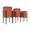 Set de 3 cache-pots modernes ronds en métal coloré Milly Tris Remises