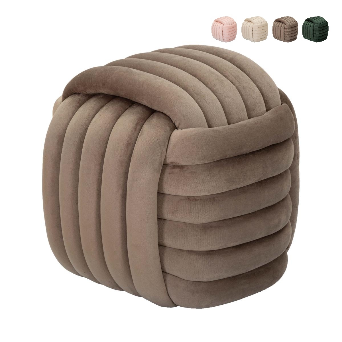 Moderner Samt-Pouf Softy mit gestepptem Design Rabatte Moderner Samt-Pouf Softy mit gestepptem Design Rabatte