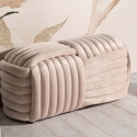 Moderner Design-Pouf aus Samt, geflochten, 90x45x45cm, Softy Sales