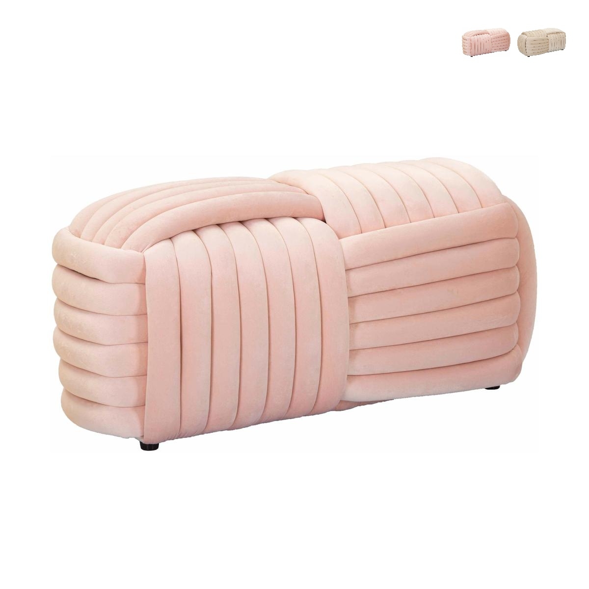 Moderner Design-Pouf aus Samt, geflochten, 90x45x45cm, Softy Angebot Moderner Design-Pouf aus Samt, geflochten, 90x45x45cm, Softy Angebot
