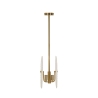 Goldener Metall-Kronleuchter mit dekorierten Glasschirmene Angebot