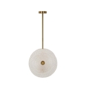 Lampadario in metallo dorato con paralumi in vetro decorato Glass Saldi