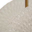 Goldener Metall-Kronleuchter mit dekorierten Glasschirmene Katalog