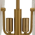 Goldener Metall-Kronleuchter mit dekorierten Glasschirmene Lagerbestand