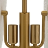 Goldener Metall-Kronleuchter mit dekorierten Glasschirmene Lagerbestand