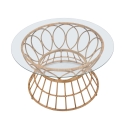 Runder Couchtisch aus Rattan und Glas 75x44,5cm Panama Circlce Angebot