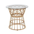 Runder Rattantisch mit Glasplatte 50x50cm Panama Circle Aktion
